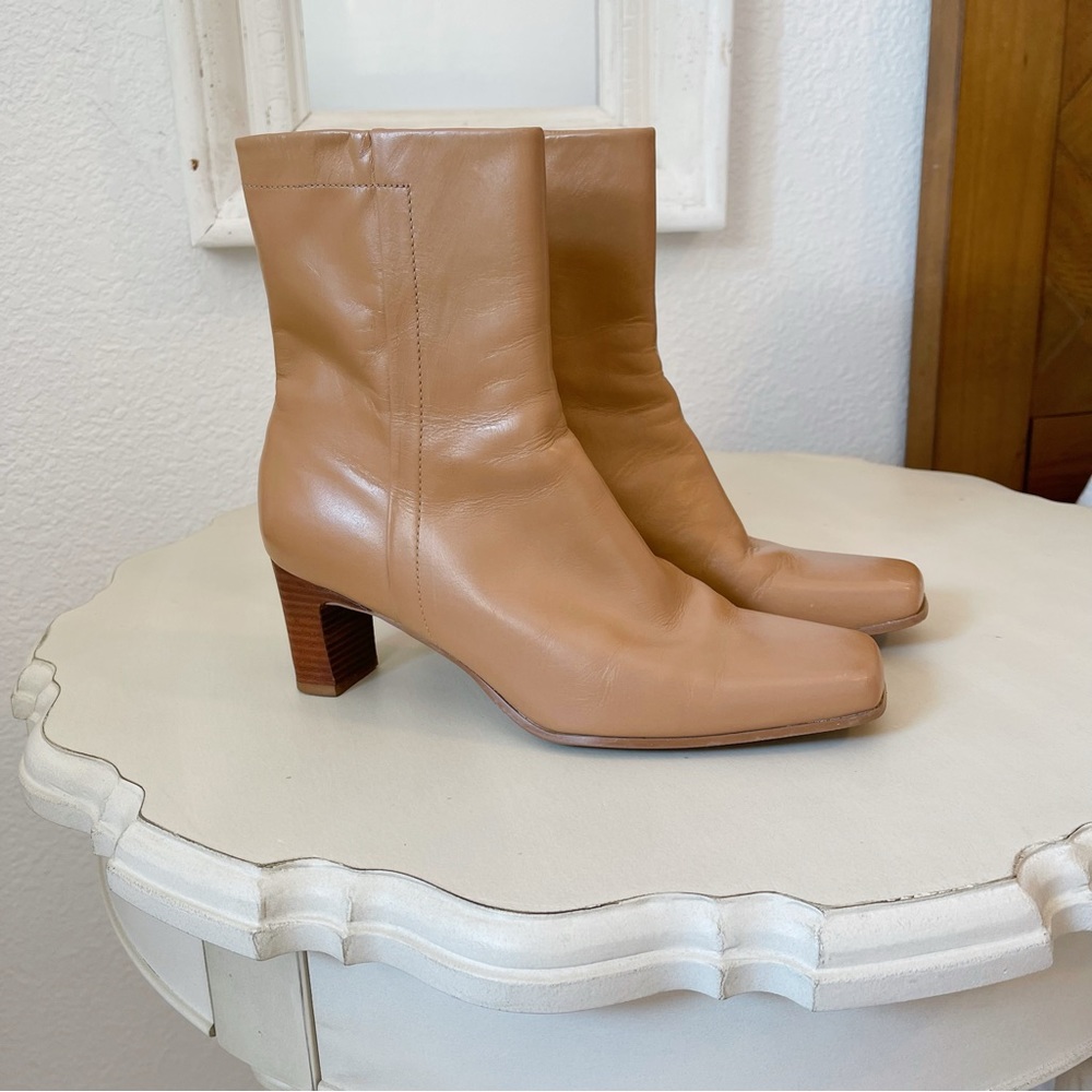 Tan Leather Ankle Boots